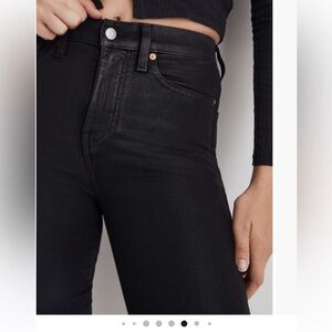 Madewell Stovepipe Coated Black Jeans 27